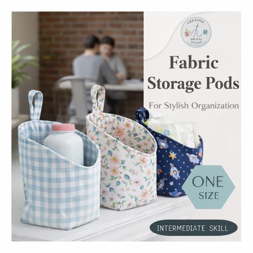 Storage Pod Sewing Pattern PDF | Hanging Fabric Organizer Basket | Nursery & Bathroom Storage Bin | Fat Quarter Friendly | Instant Download - Etsy UK