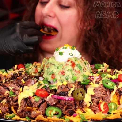 Epic Oxtail Nachos Tower! 🧀🔥 Mukbang Feast You Can’t Miss! 😱 🔥 Hold onto your taste buds because we’ve taken nachos to the NEXT LEVEL with the richest, juiciest, and most flavorful oxtail! 🧀✨ From creamy cheese to spicy jalapeños, every bite is a flavor explosion. 🌶️🤤 📽️ Watch the full video on Monica ASMR YouTube for an epic no-talking mukbang and the easiest recipe for these loaded nachos! Perfect for parties, game nights, or just treating yourself. 🍴👀 Would you dig into this oxtail-