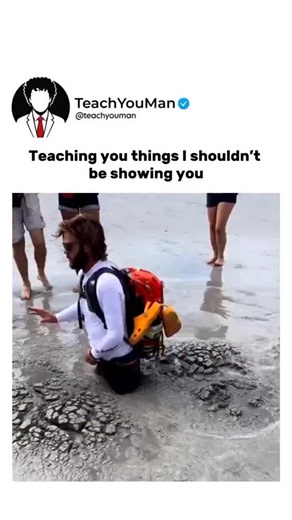 @teachyouman on Instagram: "How do deal with quicksand Quicksand is frightening mostly because it feels like the ground has betrayed you, but understanding its nature changes fear into control. It is not a bottomless trap but a mixture of sand and water that loses strength when disturbed. When someone panics and thrashes, the sand liquefies and pulls them deeper, tightening its grip. The moment you stop struggling and take a slow breath, the sand begins to firm up again, giving you a chance to r