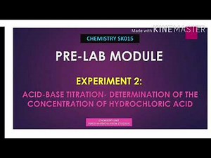 PRE-LAB EXPERIMENT 2: Acid Base Titration