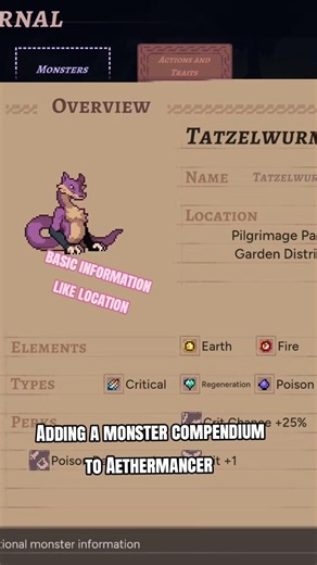 We are finally adding a Monster Journal to the game!