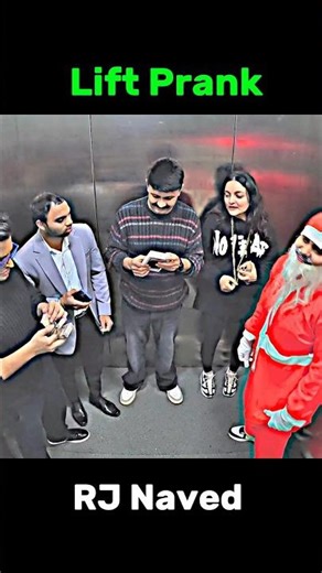 Santa Gifted Prank Ho Ho In Lift😅Don't Miss The End🤫Credit - Rj Naved #funny #comedia