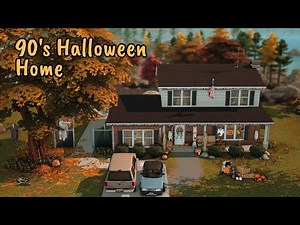 90's Halloween Home 🎃|| Sims 4 CC Speed Build🔨|| CC included