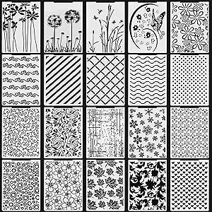 Mumufy 20 Pcs Embossing Folders for Card Making Embossing Stencil Template DIY Plastic Paper Card Decorating Mold for Scrapbook Photo Album DIY Craft, 5.8 x 3.9 Inch (Vintage)