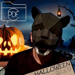 DIY Panther Mask | Low Poly Papercraft Template (PDF Download) - Etsy