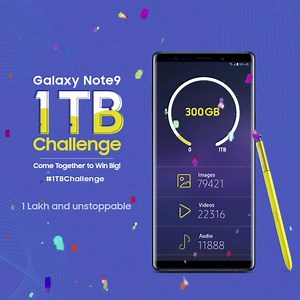 10K reactions · 204 shares | That was a quick century! We have received over 100GB data in the form of videos, images and audio files. There is still 900GB to go! Join the challenge and stand a chance to win three 1TB ready Galaxy Note9 phones. Simply click on https://bit.ly/2Sq2FCO to send in your entries through Whatsapp. You can also track how India has been filling up 1TB by visiting https://bit.ly/2zJIpVP #1TBChallenge #GalaxyNote9 | Samsung | Facebook