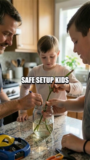 Colorful Water Pathways Plant Transpiration Experiment