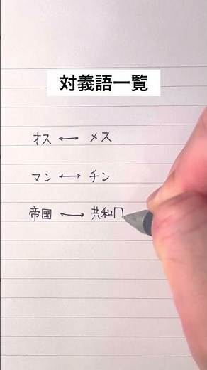 対義語一覧がこちら #手書き #ボールペン #日本語