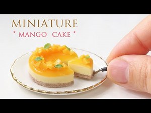 Make a Mango cake miniature with Air-dry clay./With subtitles/how to make/DIY