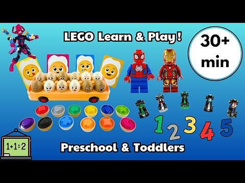 Learn and Play with LEGOs | 30 min of Shapes, Counting, and STEM for Preschool and Toddler