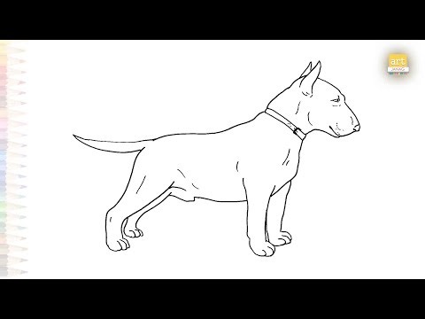 Bull Terrier drawings easy | Dog drawing tutorial | How to draw A Bull Terrier step by step simply