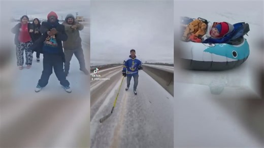 East Texans have fun in the icy Pineywoods
