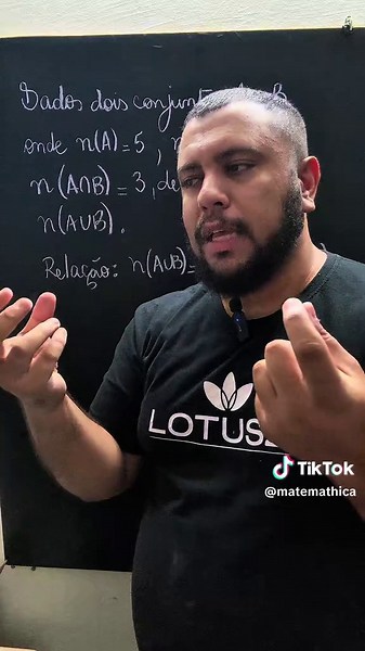Dados dois conjuntos A e B, onde n(A)=5,n(B)=9 e n(A∩B)=3,determine n(A∪B) #matemática #math #maths #conjuntos #matematicas