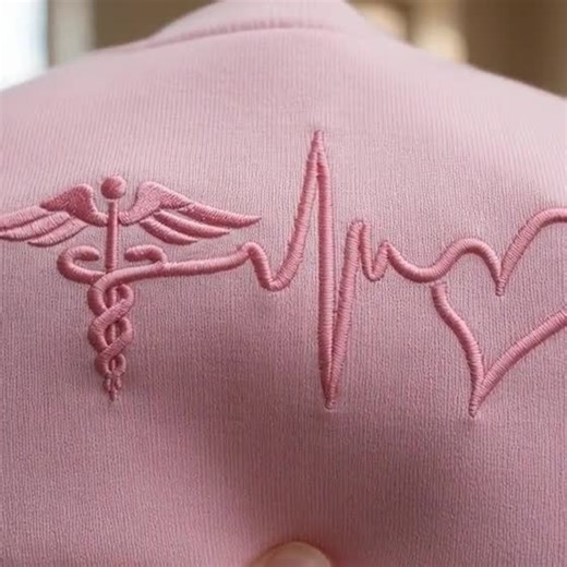 Nurse Medical Heartbeat Embroidery Design With Caduceus, Cute Nurse Line Art Medical Machine Embroidery File, Nurse Love Embroidery PES DST - Etsy