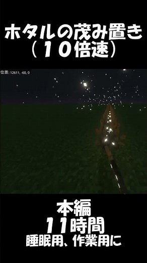 ホタルの茂みを１１時間置き続ける（１０倍速） #マイクラ #minecraft #バイブラントビジュアルズ