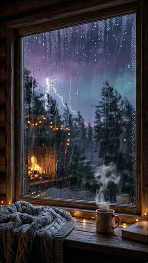 Cozy Room, Intense Night Storm 🌧️ Thunder & Lightning ASMR