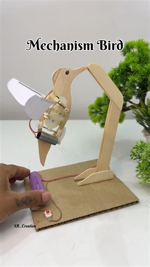 Mechanism Bird with Dc motor #experimnent #sciencemodel #project #youtube #motor #dcmotor