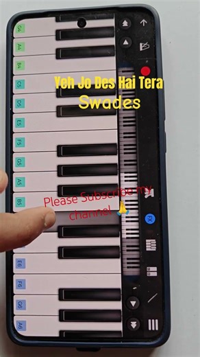 Yeh Jo Des Hai Tera Swades Easy Piano Tutorial notes #piano #pianolessons #pianotutorial #shortsfeed