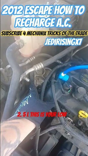 Ford escape 2.5 liter how to recharge ac freeon #airconditioning #escape #ford ‪@ford‬ #howto