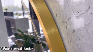 Large Wall Mirror Decorative,3D Print Round Gold Mirrors for Over Sink,Metal Frame Bathroom Mirror for Wall,Circle Mirrors Decorative for Entryway,Vanity,Living Room,Bedroom,Hallway 32in