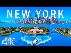 New York 4K Drone Footage | Manhattan Skyline, Iconic Landmarks & City Lights UHD