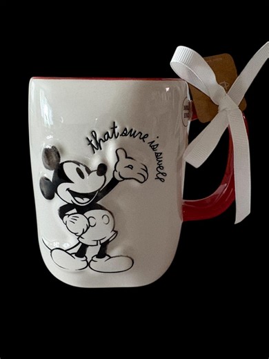 Rae Dunn Disney Mickey Mouse Mug Pixar Artisan Collection Red Handle “that Sure is Swell” Coffee Cup New With Tag - Etsy