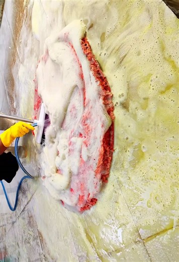 Part 5🧼Hard washing of a shaggy carpet under heavy dirt, satisfying, relaxing, soothing, asmr🥰 #carpet #clean #rug #wash #fyp