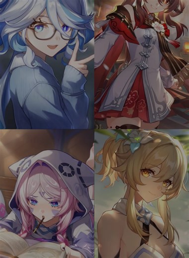 Cute Genshin Impact Characters: Furina, Hu Tao, Lumine