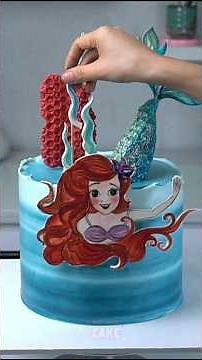 Easy Mermaid Cake Design 🧜‍♀️ | Ocean-Themed Cake for Girls