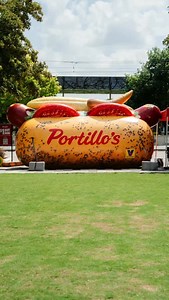 Don’t miss your chance to see the Portillo’s X @viennabeef GIANT hot dog in Dallas, TX! We’ll be in Klyde Warren Park daily, through 7/20. Come snap a pic and relish the moment! | Portillo's
