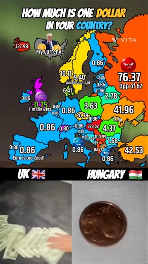 How Much Is One Dollar In Your Country ?💲#mapping #map #shorts #popular #fyp