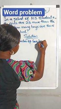 How to solve word problem on linear equations #maths #education #wordproblem