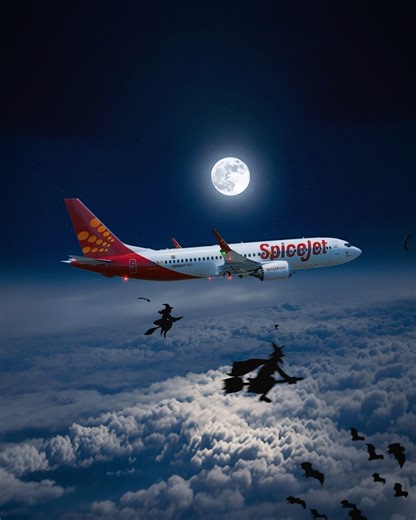 Trick, treat, and take-off into the spooky skies! 👻✈️ Happy Halloween! #flyspicejet #spicejet #HappyHalloween #Halloween2025 #flights #aviation #addspicetoyourtravel | FlySpiceJet