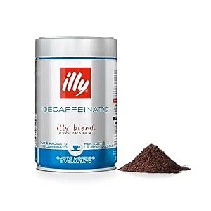 illy Ground Coffee Espresso - 100% Arabica Coffee Ground – Classico Decaf Roast - Notes of Caramel, Toasted Bread & Chocolate - Rich Aromatic Profile - No Preservatives – 8.8 Ounce