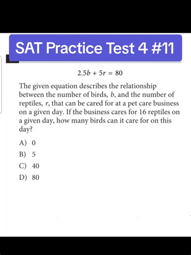 This question is from an official College Board SAT practice test and is used here under fair use for educational purposes. #SAT #satprep #math #study #algebra