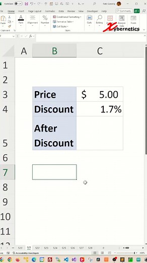 Rabi Gurung on Instagram: "Calculate percentage discount in Excel - Excel Tips and Tricks Learn how to calculate percentage discount in Excel. To calculate a percentage discount in Excel, you can use simple formulas like =C3*(1-C4) or =C3-(C3*C4). For example, to take 20% off a number, place the original value in cell C3 and 20% in cell C4, then use =C3*(1-C4) to get the discounted price. The formula for discount percentage is essentially =Original Price * (1 - Discount Percentage). To find 10%