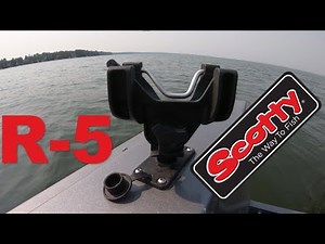 How to use the Scotty R-5 Universal Rod Holder with Review on the Boat with Spinning and Casting Rod