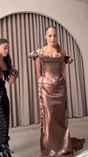 To order this chocolate brown dress DM reineecouture A sculpted satin gown designed with a