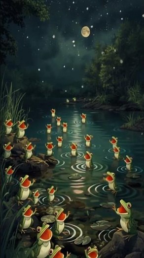 ASMR LAKE WITH FROGS #asmr #lakewithfrogs #nightlake #frogsounds #natureambience