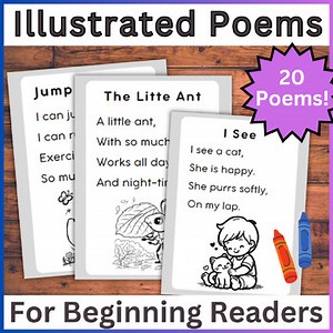 Illustrated Poems - Fluency Poetry Passages Sight Words Kindergarten 1st Grade