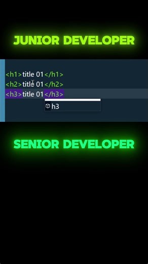 HTML5 Mastering Junior vs Senior Developer #shorts #viralshorts #html5 #programming #coding