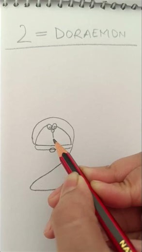 how to draw doraemon with numerical 2 #shorts #easydrawingbyheena