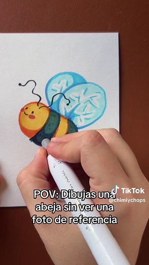 Dibujando una abeja sin ver fotos #dibujo #arte #dibujosfaciles #art #abejas