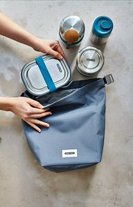 Black+Blum on Instagram: "The gang's all here! Our slate LUNCH BAG is now back in stock and ready to add to your collection. 100% leak proof, insulated to keep things cool, a 6.7L capacity and made from recycled plastic bottles - it's a real team player too. . . . #productdesign #design #lunchbag #reusable #sustainable"