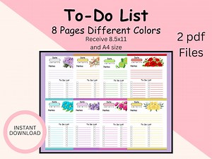 Printable 8-page Weekly Planner | Undated Weekly Layout | Plan Your Week | Instant Download - Etsy Canada