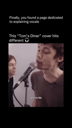 Explaining Vocals | Science of the human voice on Instagram: "“Tom’s Diner” is one of those songs that lives forever because of how simple and hypnotic it is — and this cover proves it. AnnenMayKantereit and Giant Rooks turn the classic into something fresh, giving it a deeper, more emotional tone while still keeping the relaxed rhythm and storytelling feel that made the original iconic. AnnenMayKantereit’s raspy voice brings grit and warmth, while Giant Rooks add smooth instrumentation, creatin