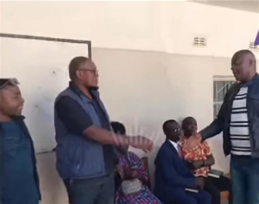 Former Lusaka Province Minister Bowman Lusambo arrives at the Kabwe Magistrates Court for judgment in the unlawful assembly case, in which he is jointly charged with five others. -Crown TV | NKANI