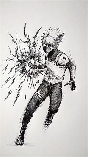 Speed drawing Naruto Team 7 😳 #shorts #anime #drawing #naruto