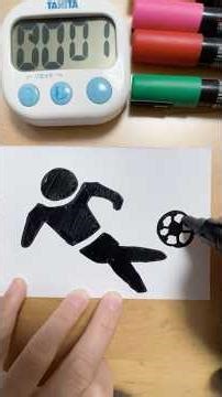 ⚽ Soccer Pictogram in 60 Seconds | Satisfying Drawing ASMR