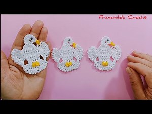 🕊 Pombinho da paz para aplique em crochê | Passo a passo rápido e fácil de fazer